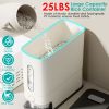 25LBS Vertical Rice Dispenser With Dustproof Lid Large Capacity Grain Storage Container With Measuring Cup Built-In Fresh Box For Kitchen Pantry Count