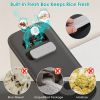 25LBS Vertical Rice Dispenser With Dustproof Lid Large Capacity Grain Storage Container With Measuring Cup Built-In Fresh Box For Kitchen Pantry Count