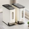 25LBS Vertical Rice Dispenser With Dustproof Lid Large Capacity Grain Storage Container With Measuring Cup Built-In Fresh Box For Kitchen Pantry Count