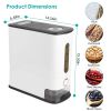 25LBS Vertical Rice Dispenser With Dustproof Lid Large Capacity Grain Storage Container With Measuring Cup Built-In Fresh Box For Kitchen Pantry Count