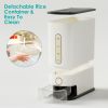 25LBS Vertical Rice Dispenser With Dustproof Lid Large Capacity Grain Storage Container With Measuring Cup Built-In Fresh Box For Kitchen Pantry Count