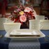 Ivory Lotus 16 Piece Square Stoneware Dinnerware Set