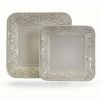Ivory Lotus 16 Piece Square Stoneware Dinnerware Set