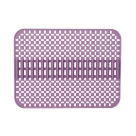 1pc Kitchen Silicone Drain Mat; Kitchen Sink Protection Anti-Scratch Mat; Non-Slip Card Bowl Card Position Mat; 16.93*12.6inch (Quantity: 1pc, Color: Purple)