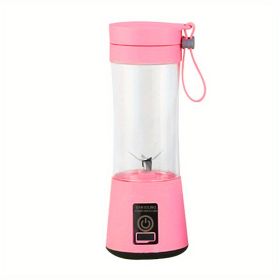 1pc Portable 6 Blades In 3D Juicer Cup, Updated Version Rechargeable Juice Blender Secure Switch Electric Fruit Mixer For Superb Mixing, USB Rechargea (Color: pink)